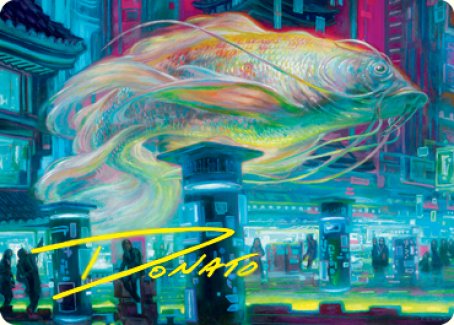 Skyswimmer Koi Art Card (Gold-Stamped Signature) [Kamigawa: Neon Dynasty Art Series] | Eastridge Sports Cards & Games