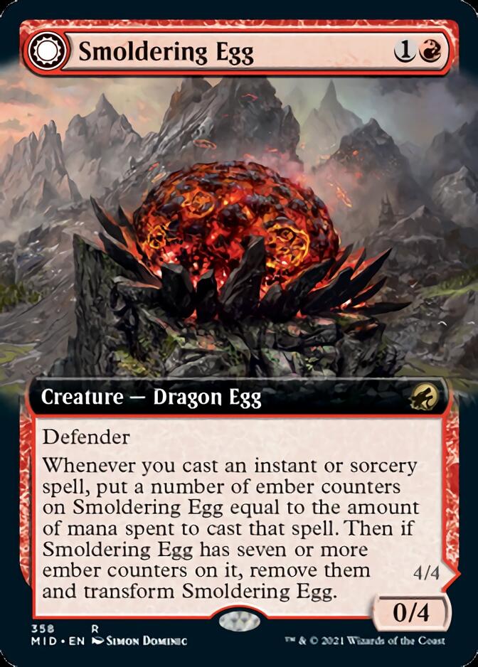 Smoldering Egg // Ashmouth Dragon (Extended) [Innistrad: Midnight Hunt] | Eastridge Sports Cards & Games