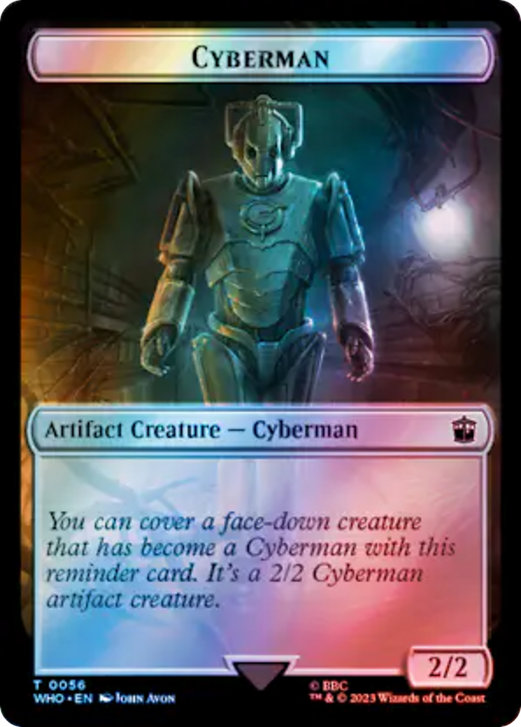 Human Rogue // Cyberman Double-Sided Token (Surge Foil) [Doctor Who Tokens] | Eastridge Sports Cards & Games