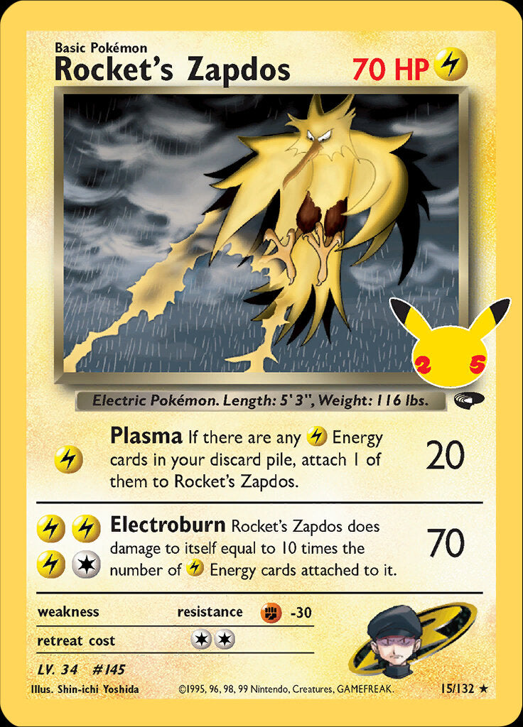 Rocket's Zapdos (15/132) [Celebrations: 25th Anniversary - Classic Collection] | Eastridge Sports Cards & Games