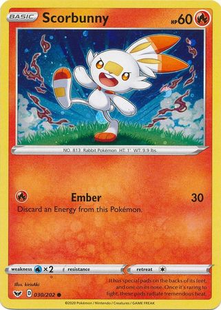 Scorbunny (030/202) (Cosmos Holo) [Sword & Shield: Base Set] | Eastridge Sports Cards & Games