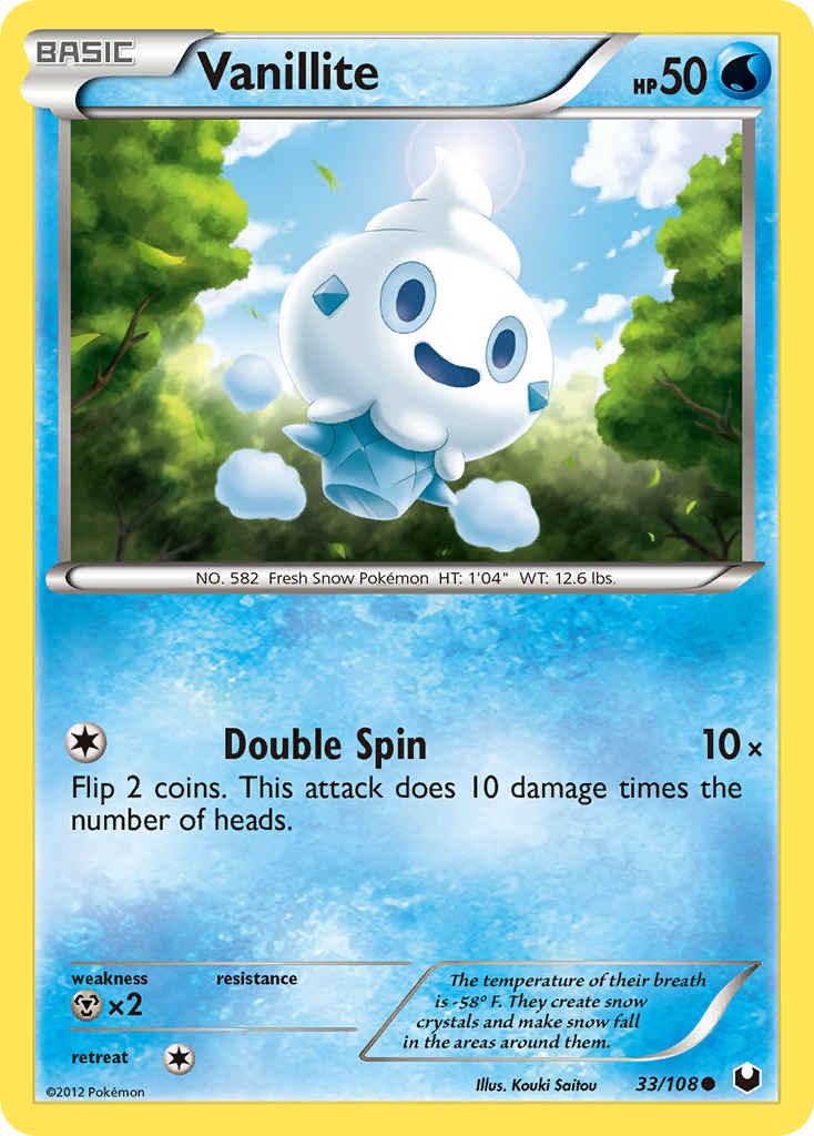 Vanillite (33/108) [Black & White: Dark Explorers] | Eastridge Sports Cards & Games