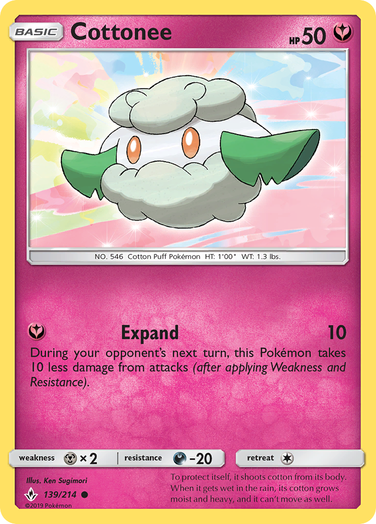 Cottonee (139/214) [Sun & Moon: Unbroken Bonds] | Eastridge Sports Cards & Games