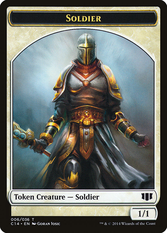 Soldier // Spirit Double-sided Token [Commander 2014 Tokens] | Eastridge Sports Cards & Games