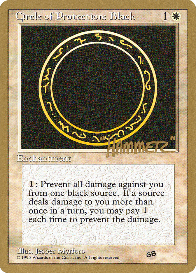 Circle of Protection: Black (Shawn "Hammer" Regnier) (SB) [Pro Tour Collector Set] | Eastridge Sports Cards & Games