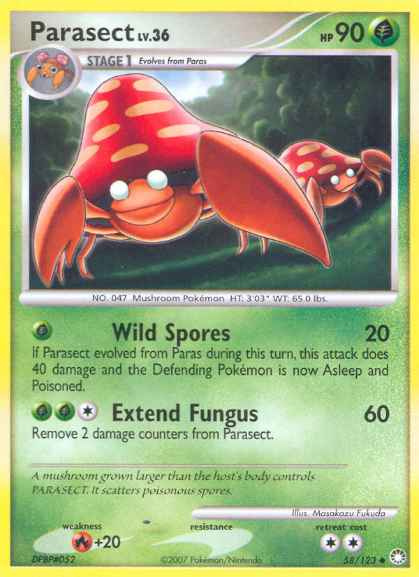 Parasect (58/123) [Diamond & Pearl: Mysterious Treasures] | Eastridge Sports Cards & Games