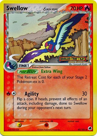 Swellow (40/101) (Delta Species) (Stamped) [EX: Dragon Frontiers] | Eastridge Sports Cards & Games