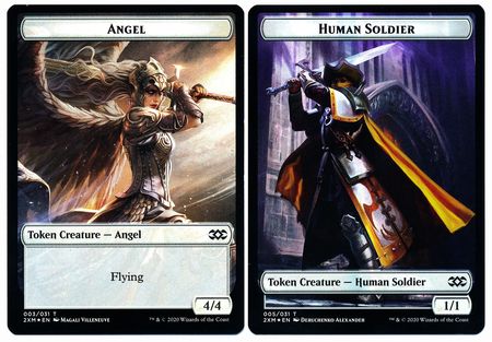 Angel // Human Soldier Double-sided Token [Double Masters Tokens] | Eastridge Sports Cards & Games