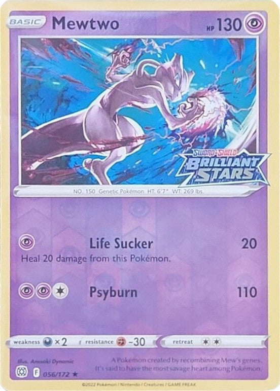 Mewtwo (056/172) (Brilliant Stars Stamped) [Sword & Shield: Brilliant Stars] | Eastridge Sports Cards & Games