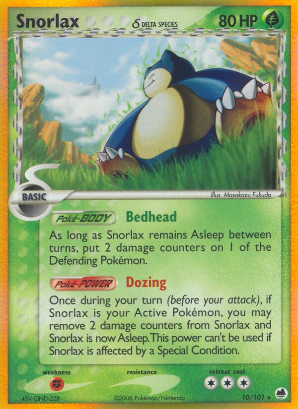 Snorlax (10/101) (Delta Species) [EX: Dragon Frontiers] | Eastridge Sports Cards & Games