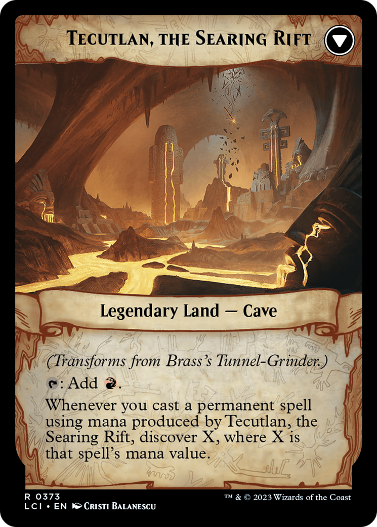 Brass's Tunnel-Grinder // Tecutlan, The Searing Rift (Extended Art) [The Lost Caverns of Ixalan] | Eastridge Sports Cards & Games