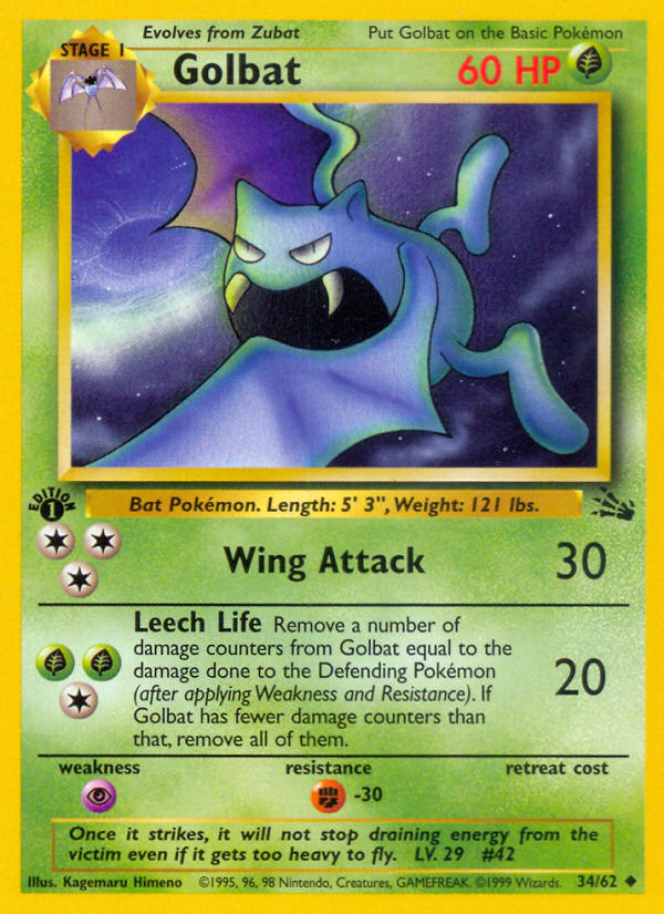 Golbat (34/62) [Fossil 1st Edition] | Eastridge Sports Cards & Games