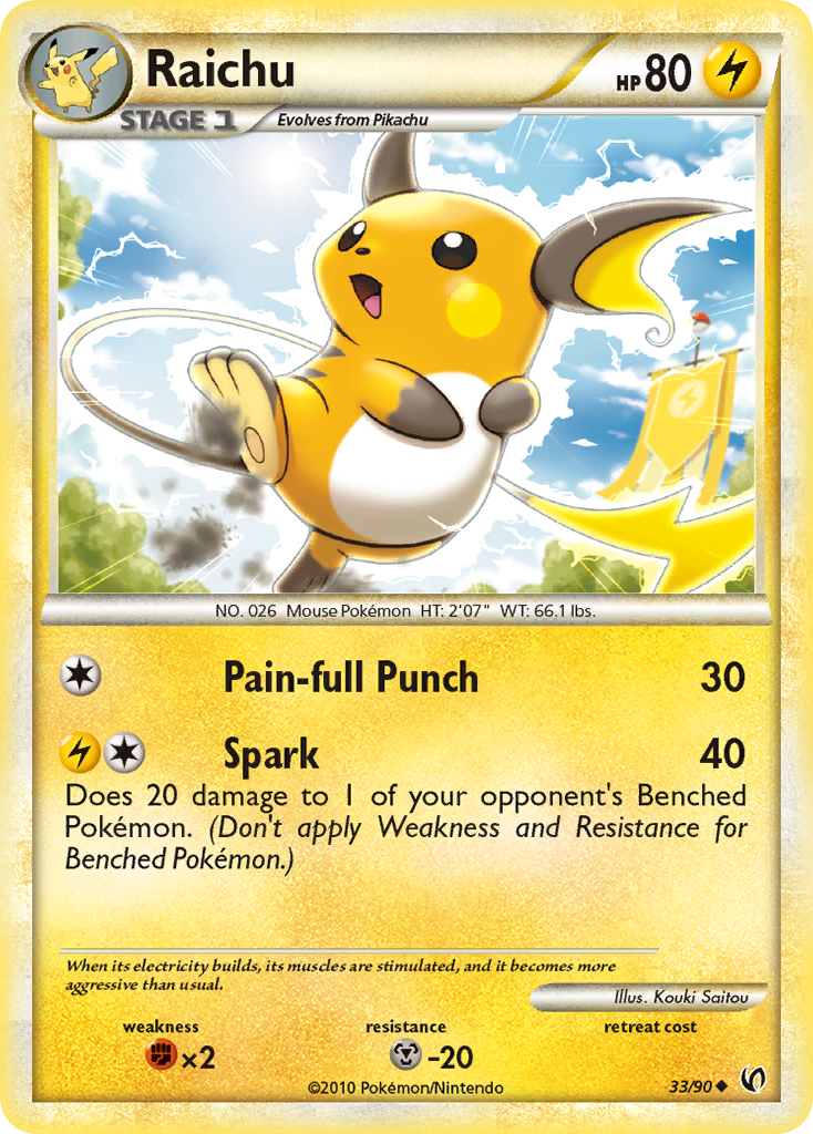 Raichu (33/90) [HeartGold & SoulSilver: Undaunted] | Eastridge Sports Cards & Games