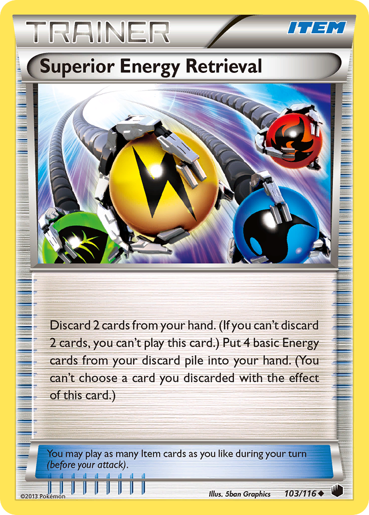 Superior Energy Retrieval (103/116) [Black & White: Plasma Freeze] | Eastridge Sports Cards & Games