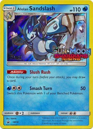 Alolan Sandslash (SM18) (Staff Prerelease Promo) [Sun & Moon: Black Star Promos] | Eastridge Sports Cards & Games