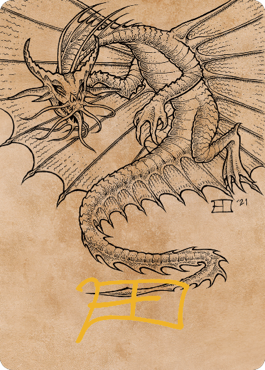 Ancient Gold Dragon Art Card (44) (Gold-Stamped Signature) [Commander Legends: Battle for Baldur's Gate Art Series] | Eastridge Sports Cards & Games
