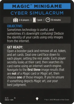 Cyber Simulacrum (Magic Minigame) [Kamigawa: Neon Dynasty Minigame] | Eastridge Sports Cards & Games