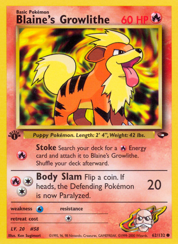 Blaine's Growlithe (62/132) [Gym Challenge 1st Edition] | Eastridge Sports Cards & Games