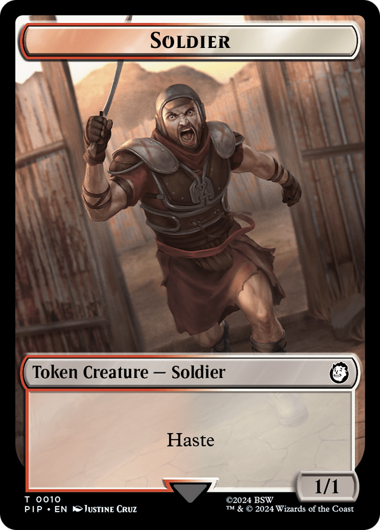Soldier (0010) // Warrior Double-Sided Token [Fallout Tokens] | Eastridge Sports Cards & Games