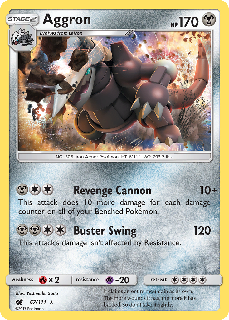 Aggron (67/111) [Sun & Moon: Crimson Invasion] | Eastridge Sports Cards & Games