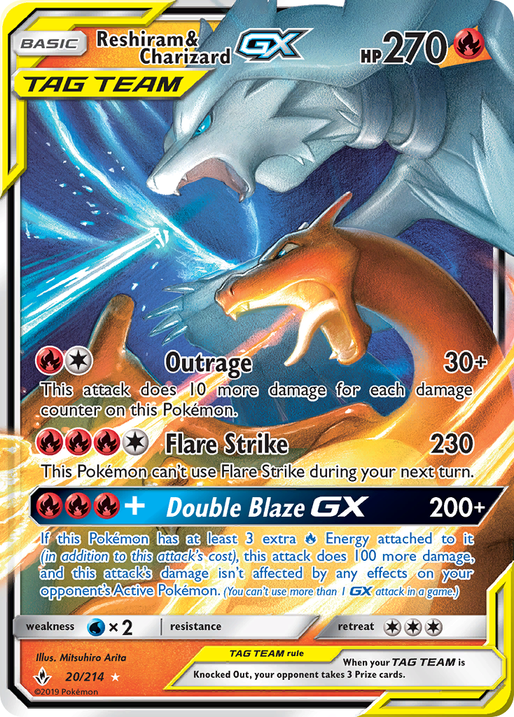 Reshiram & Charizard GX (20/214) [Sun & Moon: Unbroken Bonds] | Eastridge Sports Cards & Games