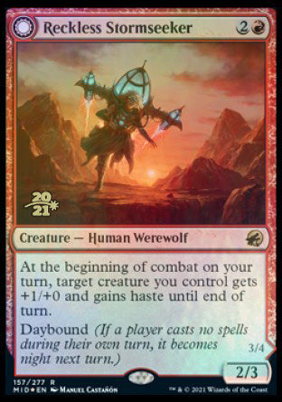 Reckless Stormseeker // Storm-Charged Slasher [Innistrad: Midnight Hunt Prerelease Promos] | Eastridge Sports Cards & Games