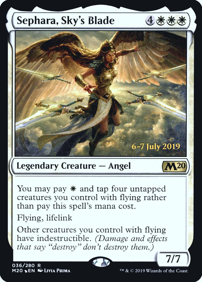 Sephara, Sky's Blade  [Core Set 2020 Prerelease Promos] | Eastridge Sports Cards & Games