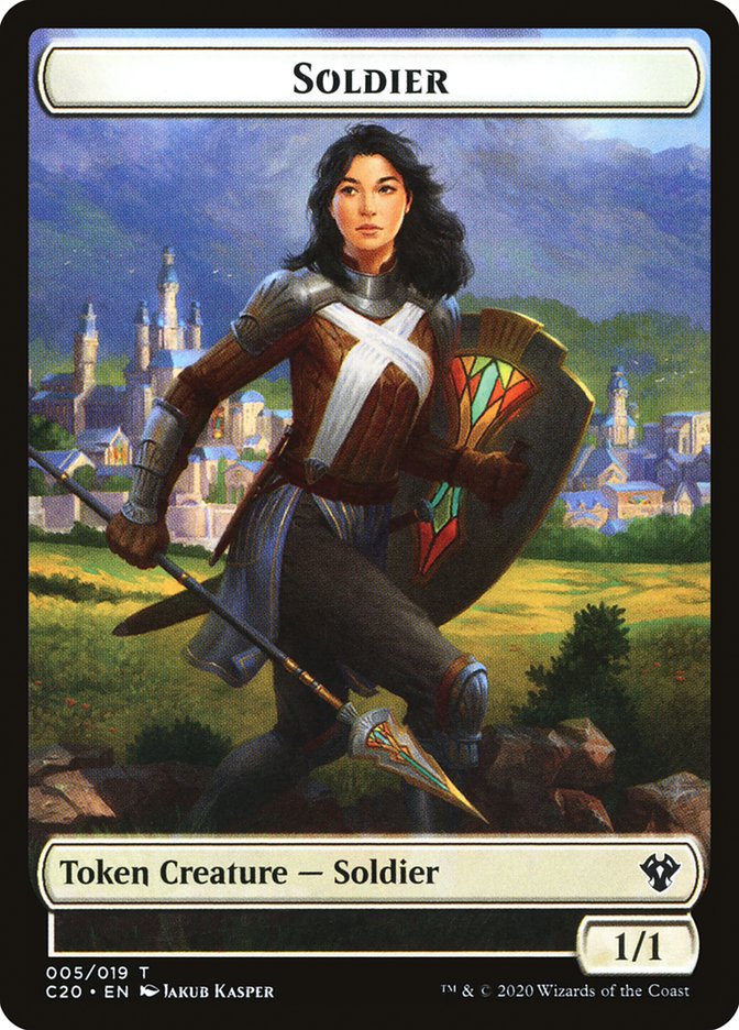 Human Soldier (005) // Drake Double-sided Token [Commander 2020 Tokens] | Eastridge Sports Cards & Games