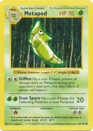 Metapod (54/102) [Base Set Shadowless Unlimited] | Eastridge Sports Cards & Games