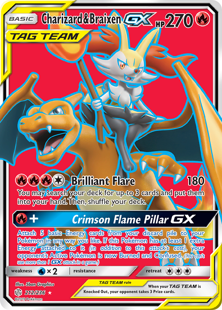 Charizard & Braixen GX (212/236) [Sun & Moon: Cosmic Eclipse] | Eastridge Sports Cards & Games