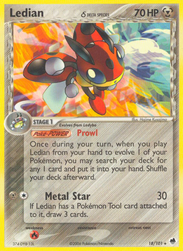 Ledian (18/101) (Delta Species) [EX: Dragon Frontiers] | Eastridge Sports Cards & Games