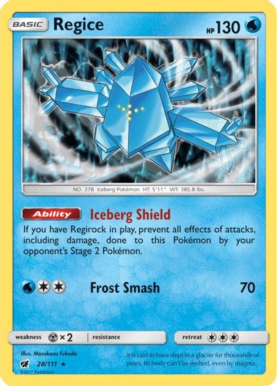 Regice (28/111) [Sun & Moon: Crimson Invasion] | Eastridge Sports Cards & Games