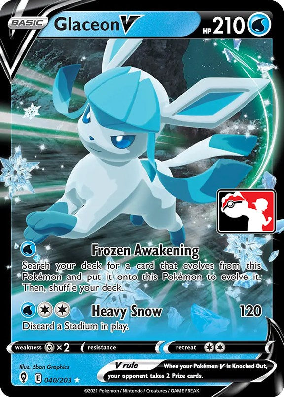 Glaceon V (040/203) [Prize Pack Series One] | Eastridge Sports Cards & Games