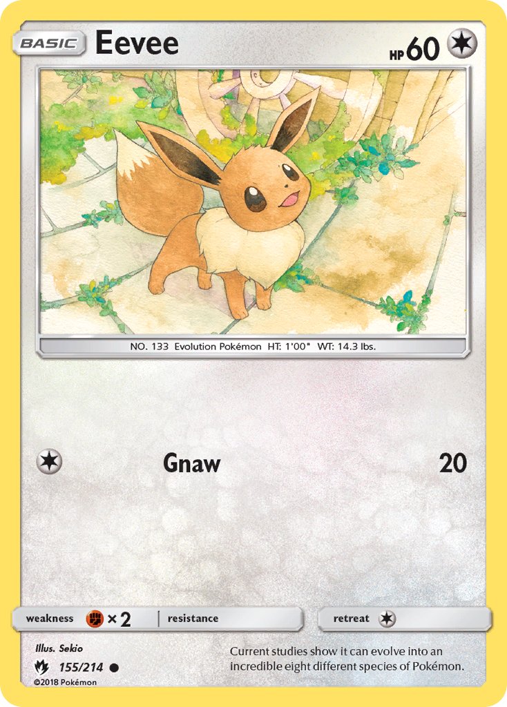 Eevee (155/214) (Let's Play, Eevee Cracked Ice Holo) (Theme Deck Exclusives) [Sun & Moon: Lost Thunder] | Eastridge Sports Cards & Games