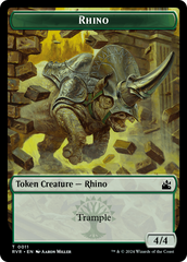 Elf Knight // Rhino Double-Sided Token [Ravnica Remastered Tokens] | Eastridge Sports Cards & Games