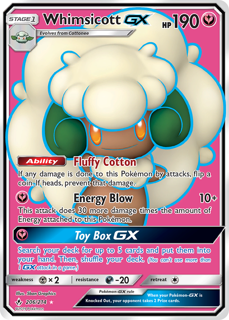 Whimsicott GX (206/214) [Sun & Moon: Unbroken Bonds] | Eastridge Sports Cards & Games