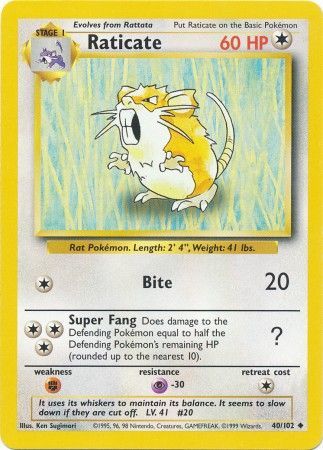 Raticate (40/102) [Base Set Unlimited] | Eastridge Sports Cards & Games