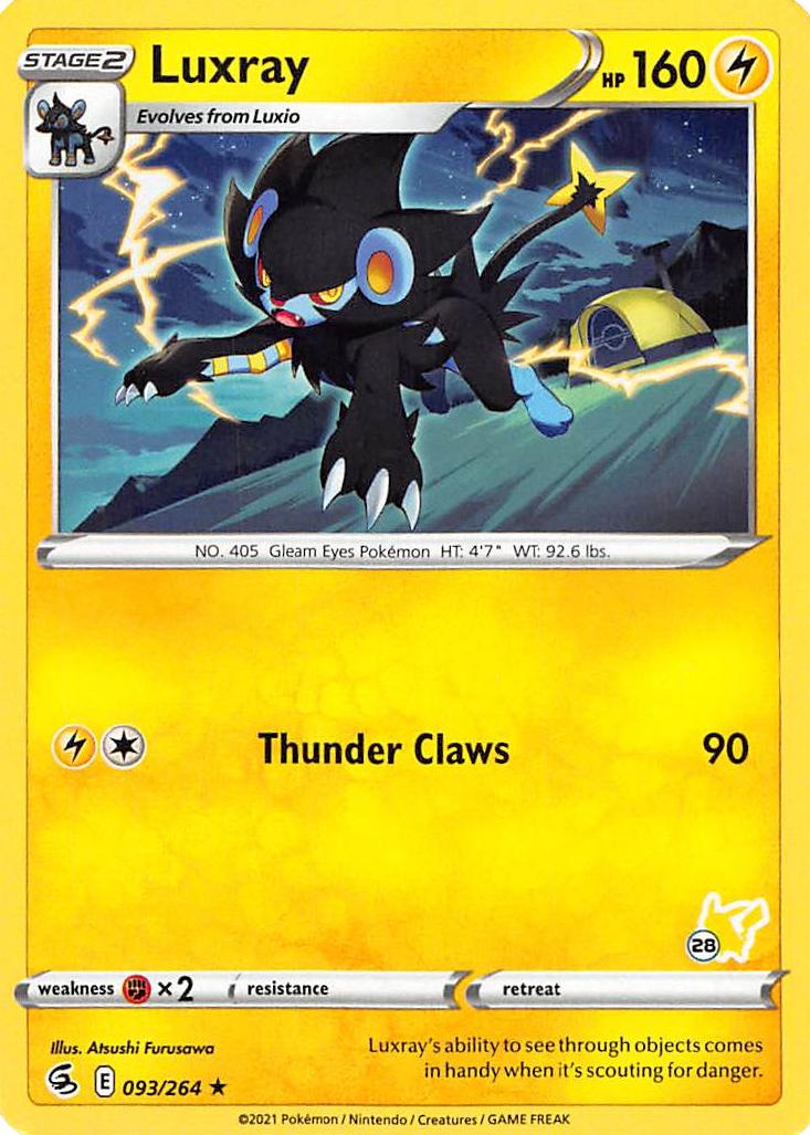 Luxray (093/264) (Pikachu Stamp #28) [Battle Academy 2022] | Eastridge Sports Cards & Games