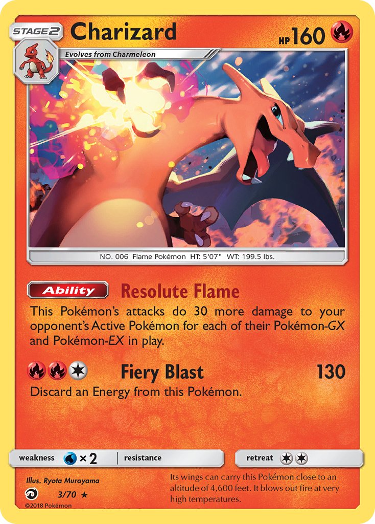 Charizard (3/70) (Let's Play, Eevee) (Theme Deck Exclusive) [Sun & Moon: Dragon Majesty] | Eastridge Sports Cards & Games