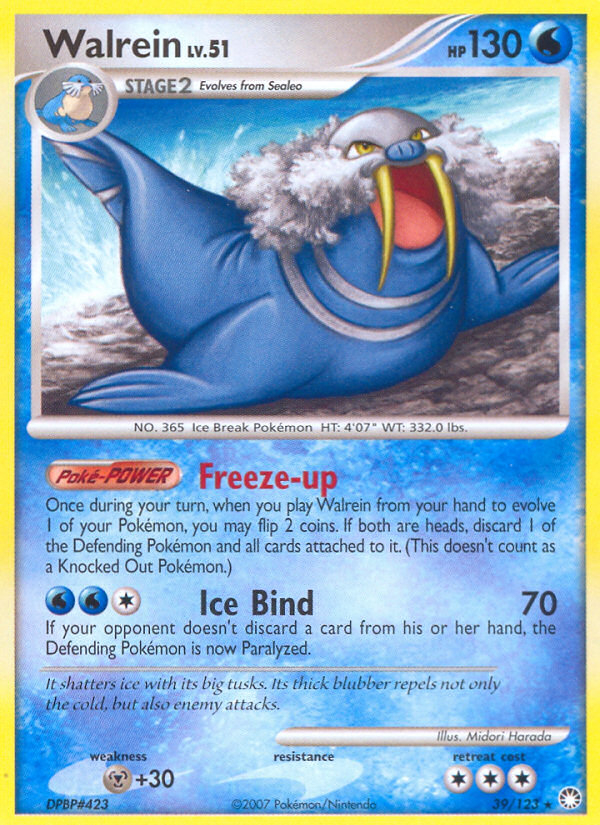 Walrein (39/123) [Diamond & Pearl: Mysterious Treasures] | Eastridge Sports Cards & Games