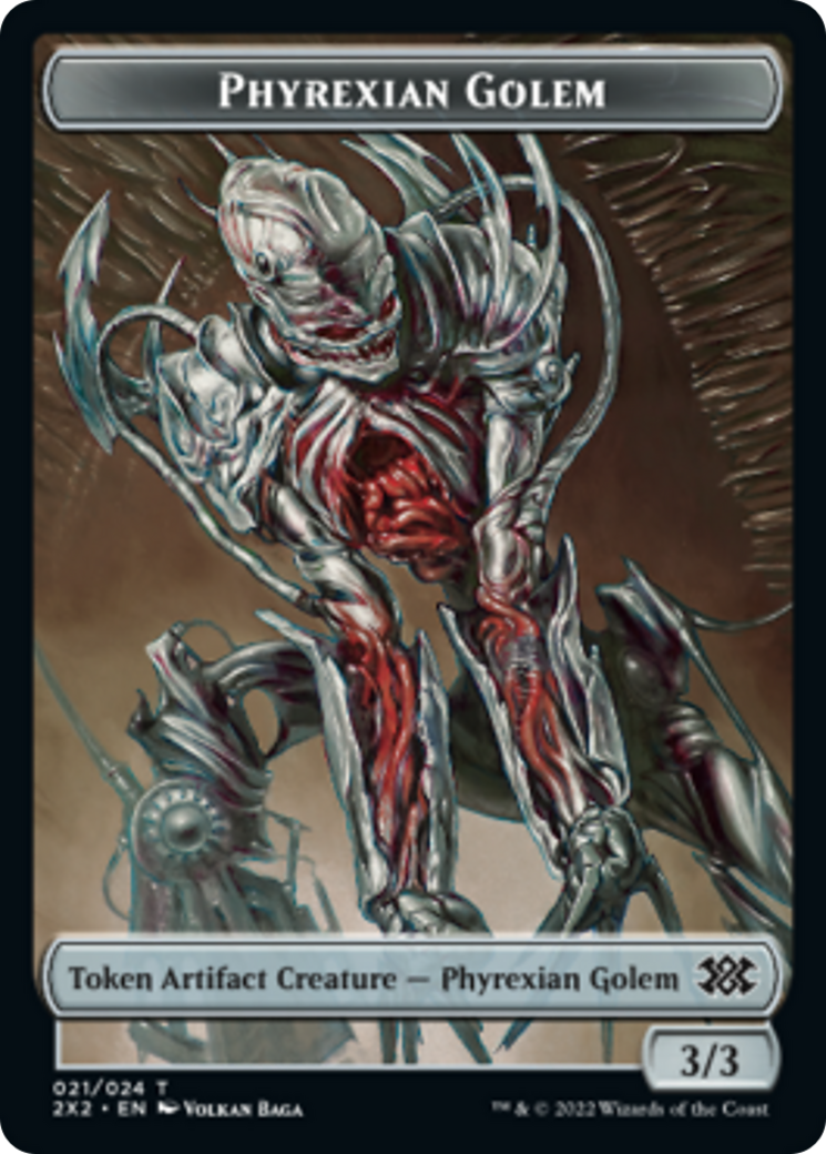Saproling // Phyrexian Golem Double-sided Token [Double Masters 2022 Tokens] | Eastridge Sports Cards & Games