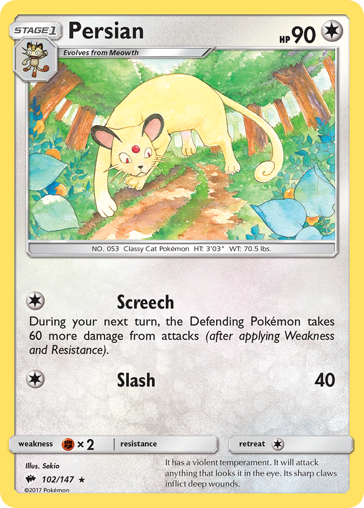 Persian (102/147) [Sun & Moon: Burning Shadows] | Eastridge Sports Cards & Games