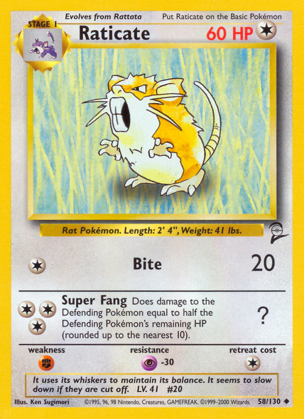 Raticate (58/130) [Base Set 2] | Eastridge Sports Cards & Games