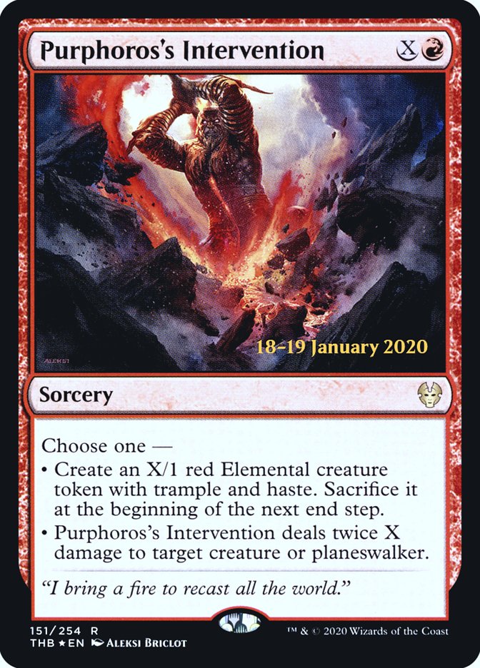 Purphoros's Intervention [Theros Beyond Death Prerelease Promos] | Eastridge Sports Cards & Games