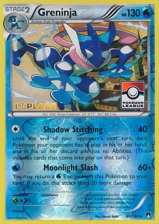 Greninja (40/122) (League Promo 1st Place) [XY: BREAKpoint] | Eastridge Sports Cards & Games