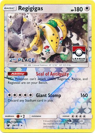 Regigigas (84/111) (League Promo 2nd Place) [Sun & Moon: Crimson Invasion] | Eastridge Sports Cards & Games