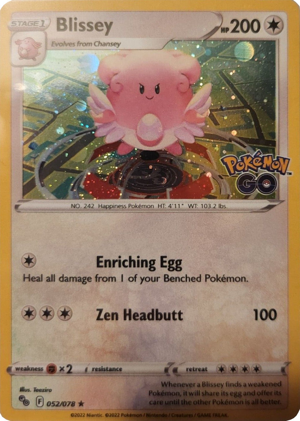 Blissey (052/078) (Cosmos Holo) [Pokémon GO] | Eastridge Sports Cards & Games