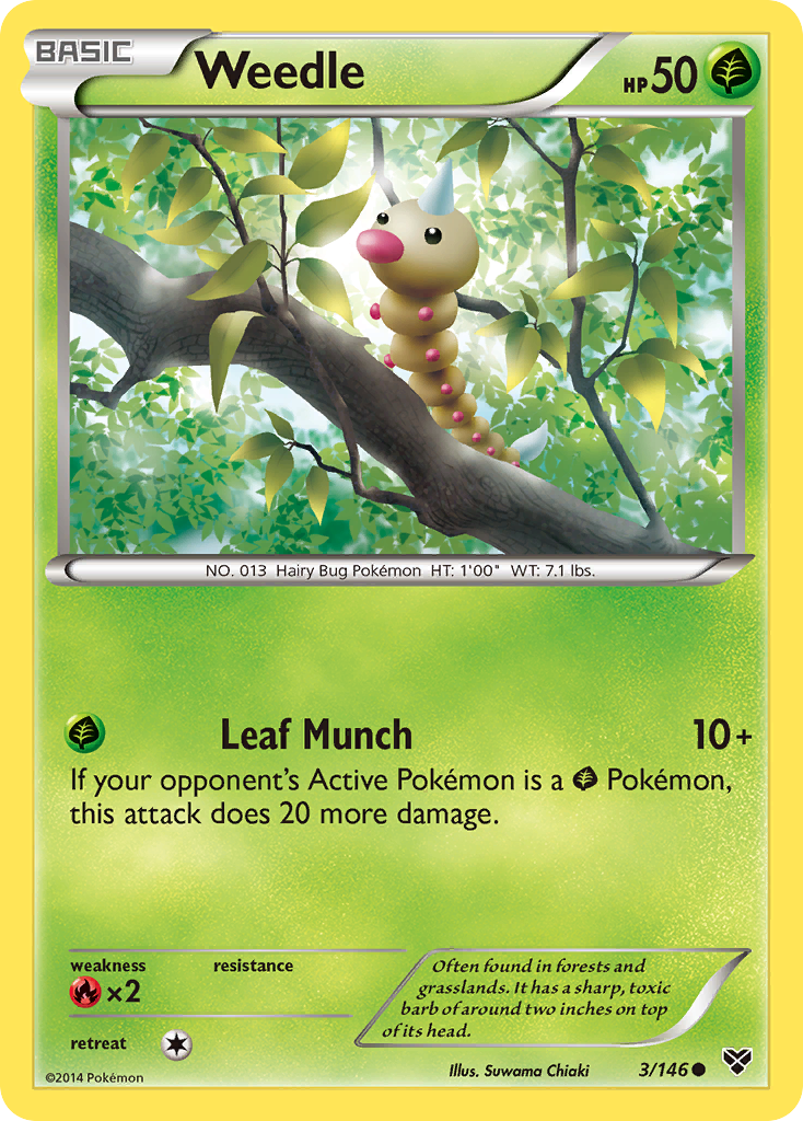 Weedle (3/146) [XY: Base Set] | Eastridge Sports Cards & Games