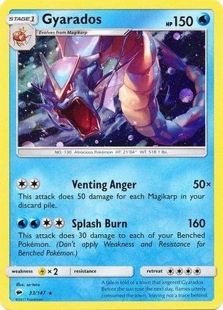 Gyarados (33/147) (Cosmos Holo) [Sun & Moon: Burning Shadows] | Eastridge Sports Cards & Games