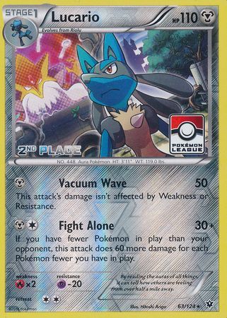 Lucario (63/124) (League Promo 2nd Place) [XY: Fates Collide] | Eastridge Sports Cards & Games